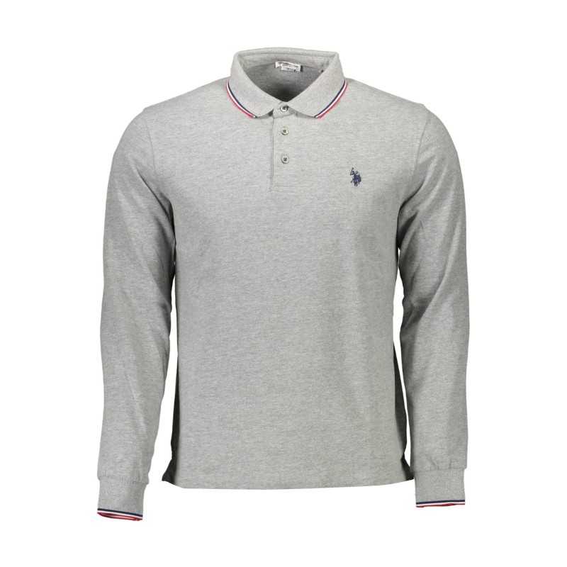 US POLO SHIRT LONG SLEEVE MEN'S GRAY