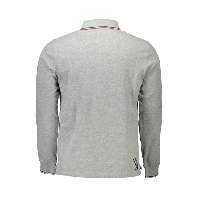 US POLO SHIRT LONG SLEEVE MEN'S GRAY