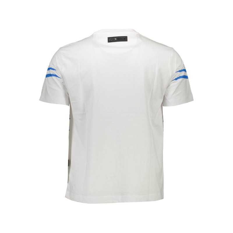 PLEIN SPORT WHITE MEN'S SHORT SLEEVE T-SHIRT