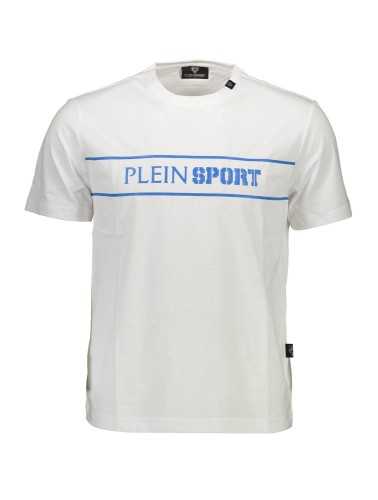 PLEIN SPORT WHITE MEN'S SHORT SLEEVE T-SHIRT