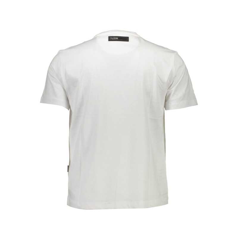 PLEIN SPORT WHITE MEN'S SHORT SLEEVE T-SHIRT