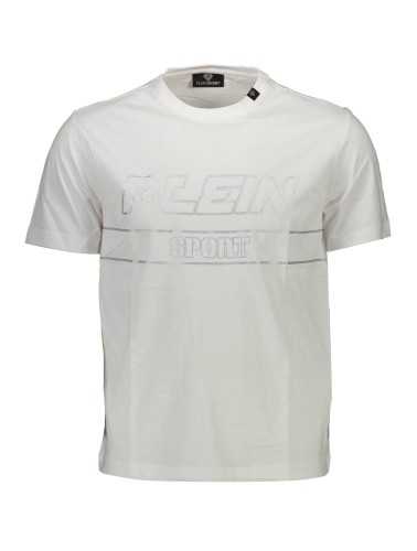 PLEIN SPORT WHITE MEN'S SHORT SLEEVE T-SHIRT