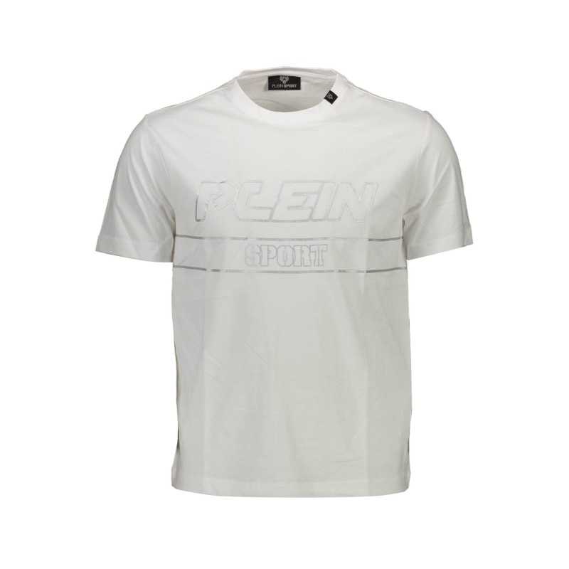 PLEIN SPORT WHITE MEN'S SHORT SLEEVE T-SHIRT