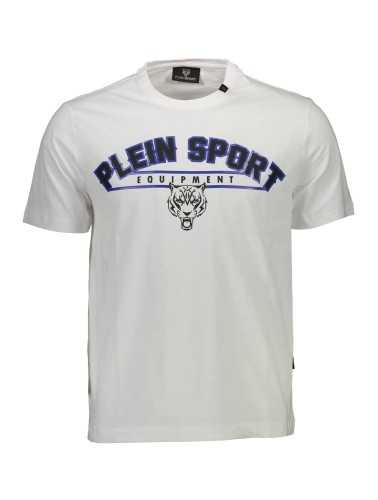 PLEIN SPORT WHITE MEN'S SHORT SLEEVE T-SHIRT