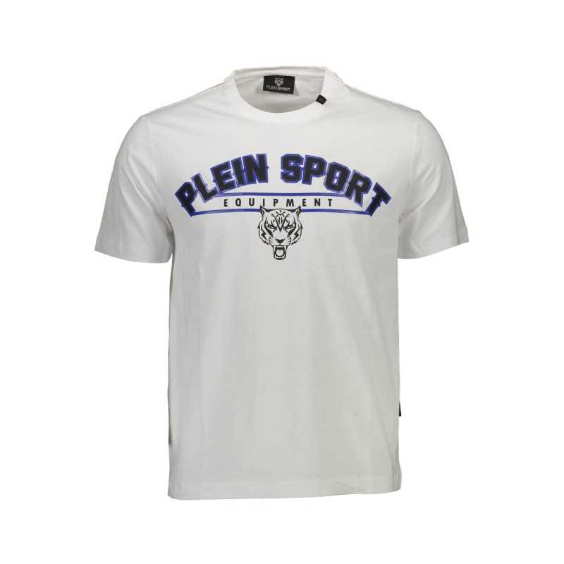 PLEIN SPORT WHITE MEN'S SHORT SLEEVE T-SHIRT