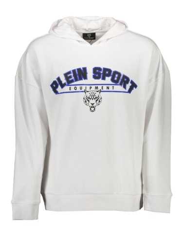 PLEIN SPORT SWEATSHIRT WITHOUT ZIP MAN WHITE