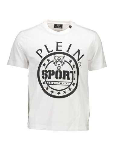 PLEIN SPORT WHITE MEN'S SHORT SLEEVE T-SHIRT