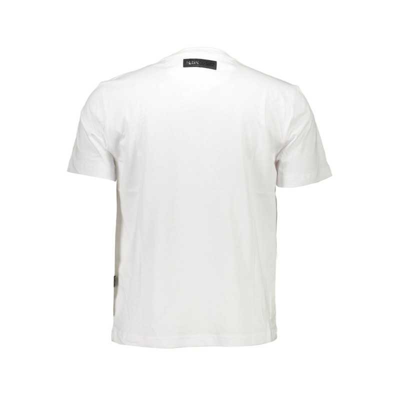 PLEIN SPORT WHITE MEN'S SHORT SLEEVE T-SHIRT