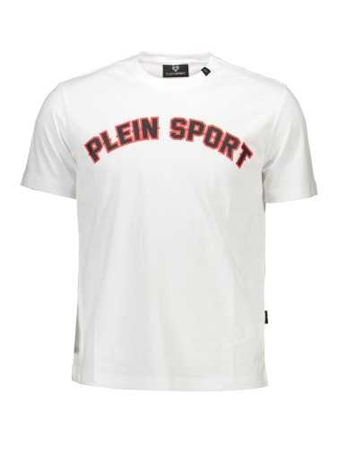 PLEIN SPORT WHITE MEN'S SHORT SLEEVE T-SHIRT