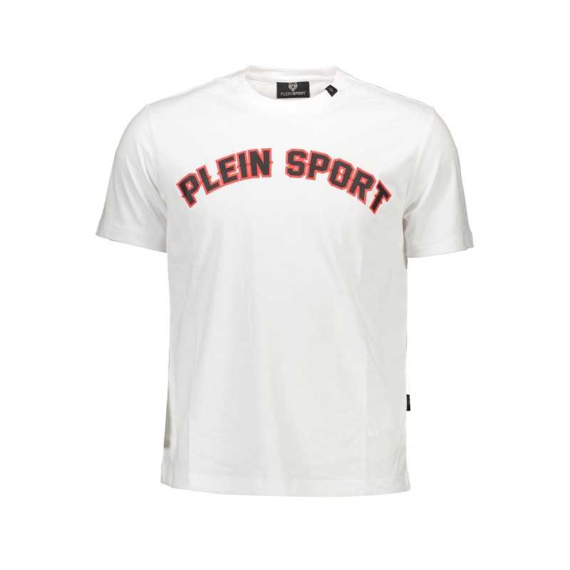 PLEIN SPORT WHITE MEN'S SHORT SLEEVE T-SHIRT