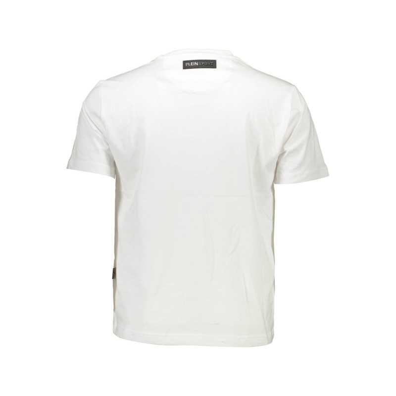 PLEIN SPORT WHITE MEN'S SHORT SLEEVE T-SHIRT