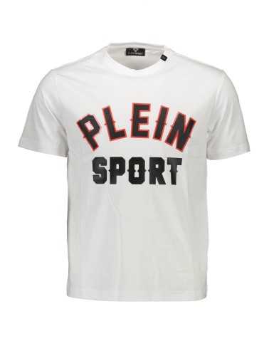 PLEIN SPORT WHITE MEN'S SHORT SLEEVE T-SHIRT