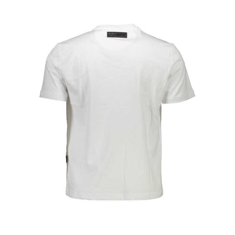 PLEIN SPORT WHITE MEN'S SHORT SLEEVE T-SHIRT