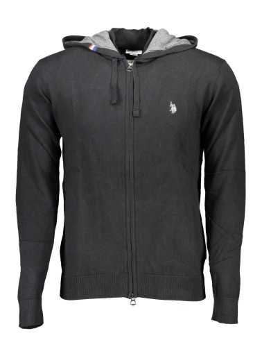 US POLO CARDIGAN MAN BLACK