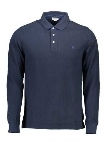 US BLUE MEN'S LONG SLEEVE POLO SHIRT