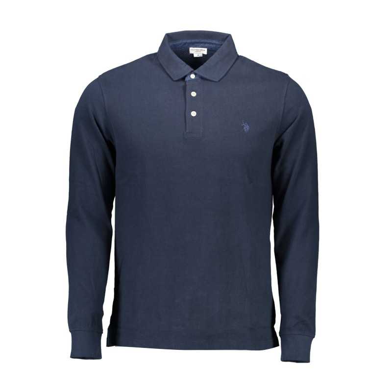 US BLUE MEN'S LONG SLEEVE POLO SHIRT