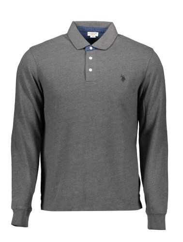 US POLO SHIRT LONG SLEEVE MEN'S GRAY