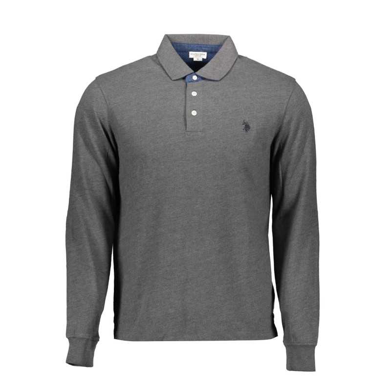 US POLO SHIRT LONG SLEEVE MEN'S GRAY