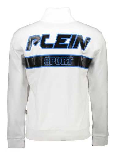 PLEIN SPORT SWEATSHIRT WITH ZIP MAN WHITE