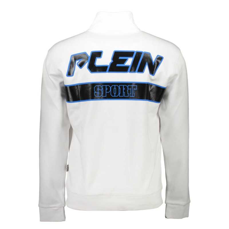 PLEIN SPORT SWEATSHIRT WITH ZIP MAN WHITE