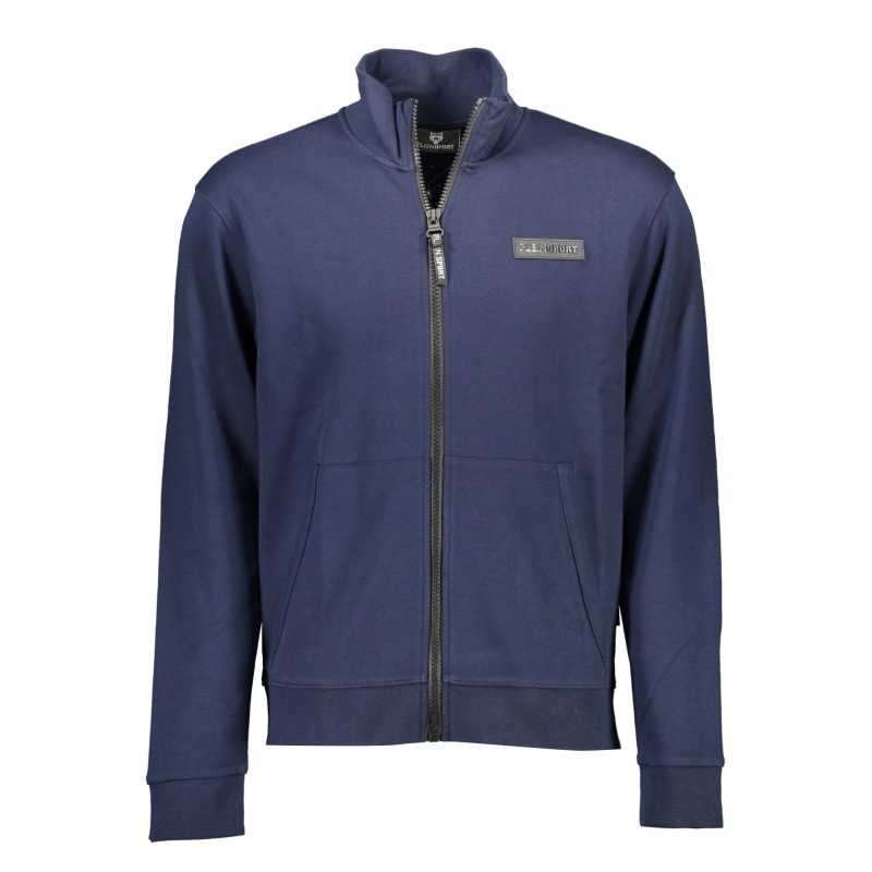 PLEIN SPORT MEN'S BLUE SWEATSHIRT WITH ZIP