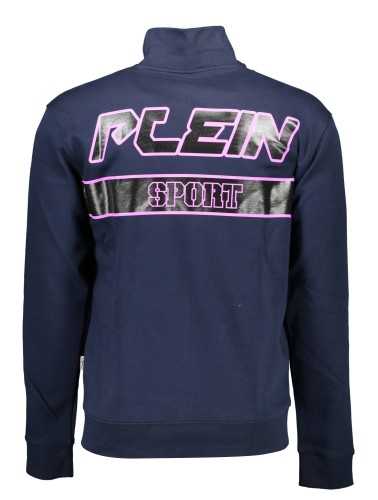 PLEIN SPORT MEN'S BLUE SWEATSHIRT WITH ZIP