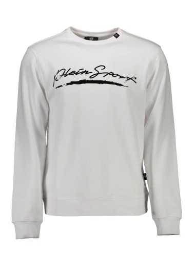 PLEIN SPORT SWEATSHIRT WITHOUT ZIP MAN WHITE