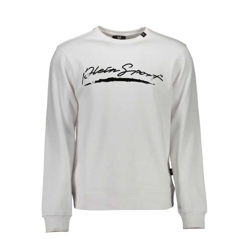 PLEIN SPORT SWEATSHIRT WITHOUT ZIP MAN WHITE