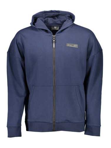 PLEIN SPORT MEN'S BLUE SWEATSHIRT WITH ZIP