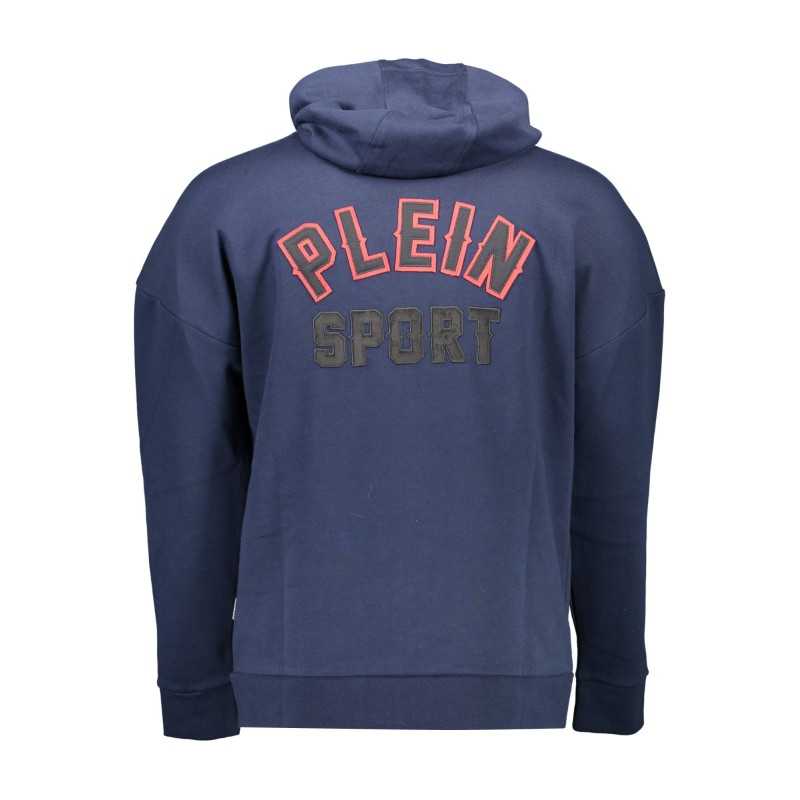 PLEIN SPORT MEN'S BLUE SWEATSHIRT WITH ZIP