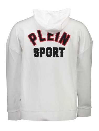 PLEIN SPORT SWEATSHIRT WITH ZIP MAN WHITE