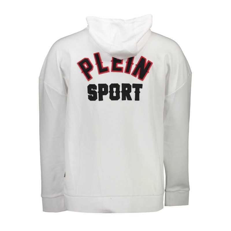 PLEIN SPORT SWEATSHIRT WITH ZIP MAN WHITE