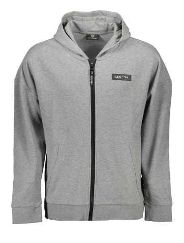 PLEIN SPORT SWEATSHIRT WITH ZIP MAN GRAY