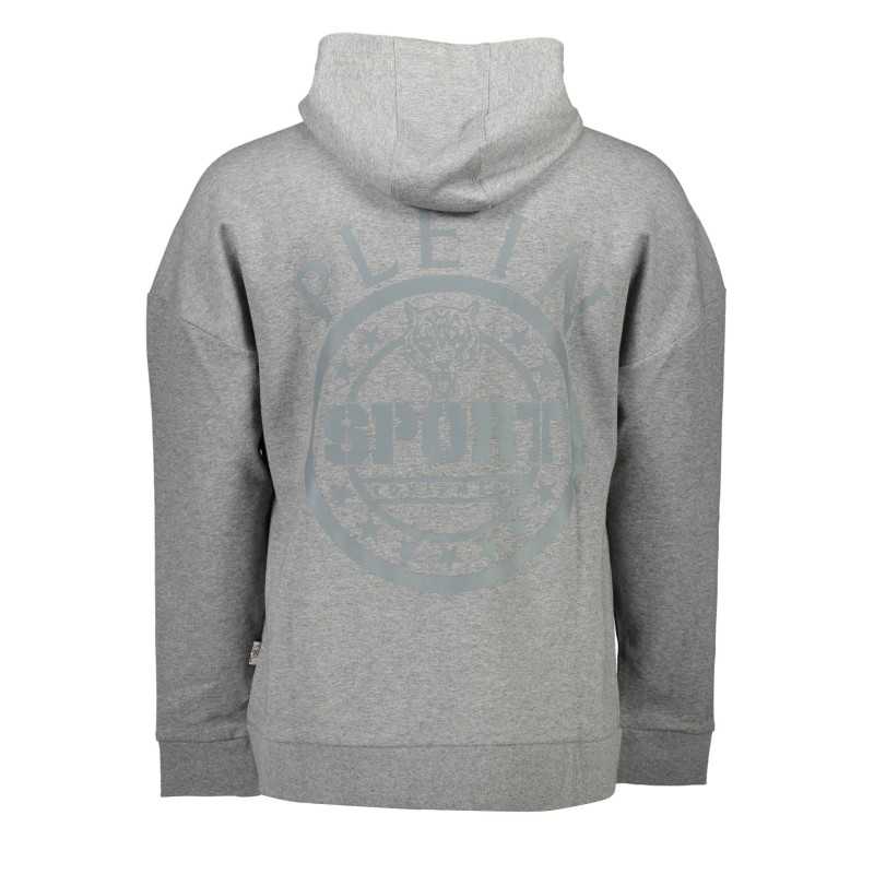 PLEIN SPORT SWEATSHIRT WITH ZIP MAN GRAY