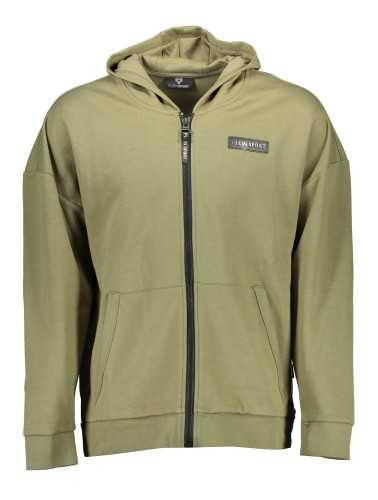 PLEIN SPORT SWEATSHIRT WITH ZIP MAN GREEN