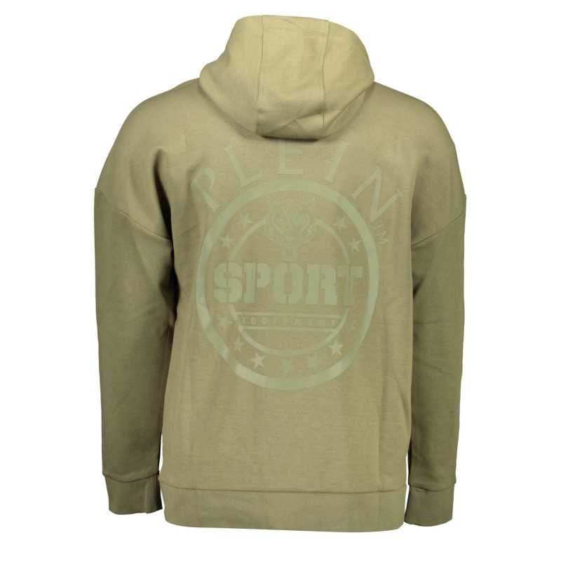 PLEIN SPORT SWEATSHIRT WITH ZIP MAN GREEN