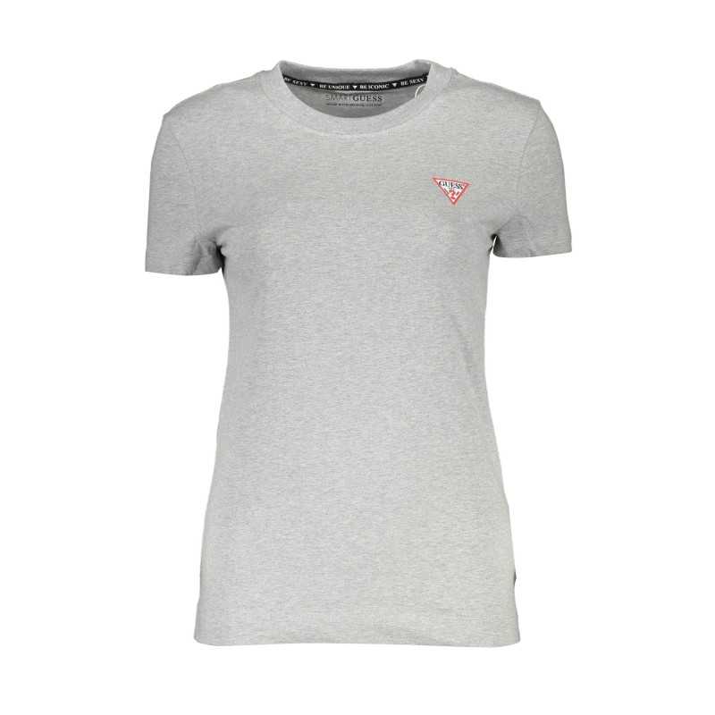 GUESS JEANS T-SHIRT MANICHE CORTE DONNA GRIGIO