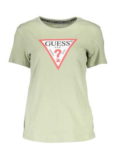 GUESS JEANS T-SHIRT MANICHE CORTE DONNA VERDE