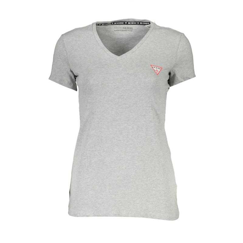 GUESS JEANS T-SHIRT MANICHE CORTE DONNA GRIGIO