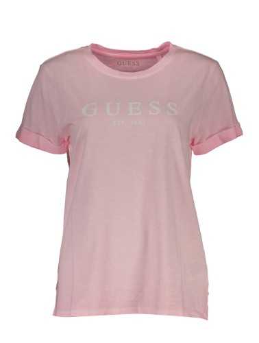 GUESS JEANS T-SHIRT MANICHE CORTE DONNA ROSA