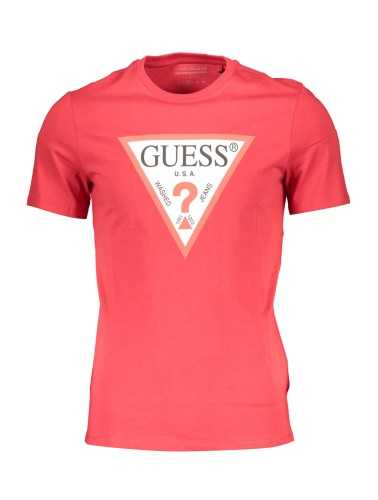 GUESS JEANS T-SHIRT MANICHE CORTE UOMO ROSSO