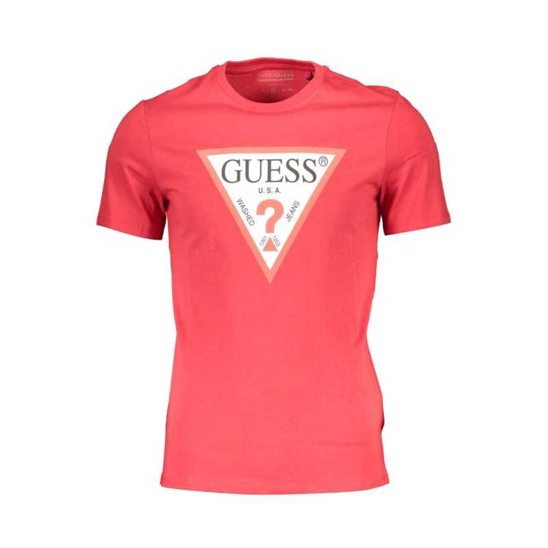 GUESS JEANS T-SHIRT MANICHE CORTE UOMO ROSSO