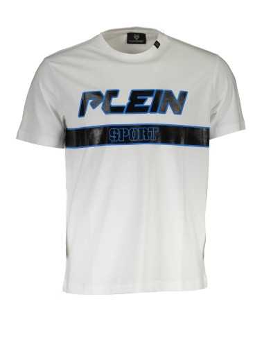 PLEIN SPORT WHITE MEN'S SHORT SLEEVE T-SHIRT