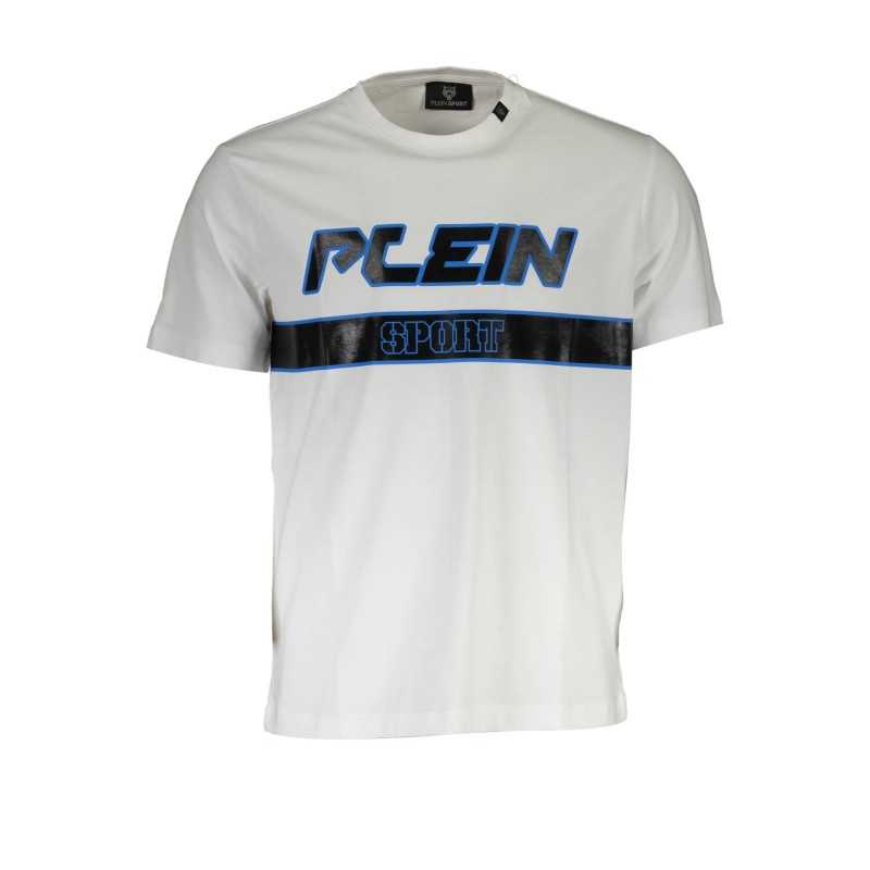 PLEIN SPORT WHITE MEN'S SHORT SLEEVE T-SHIRT