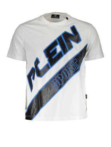 PLEIN SPORT WHITE MEN'S SHORT SLEEVE T-SHIRT