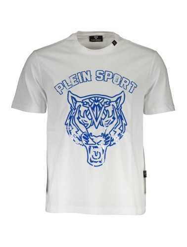 PLEIN SPORT WHITE MEN'S SHORT SLEEVE T-SHIRT