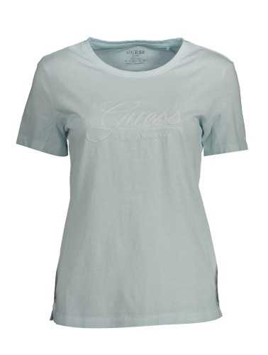 GUESS JEANS T-SHIRT MANICHE CORTE DONNA AZZURRO