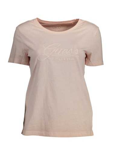 GUESS JEANS T-SHIRT MANICHE CORTE DONNA ROSA