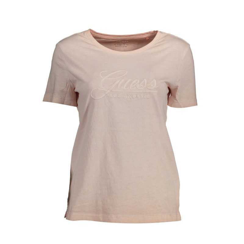 GUESS JEANS T-SHIRT MANICHE CORTE DONNA ROSA