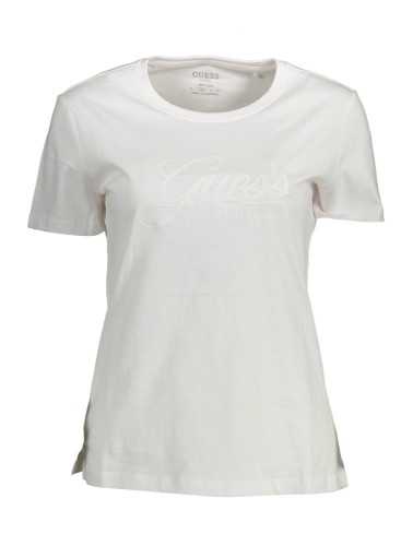 GUESS JEANS T-SHIRT MANICHE CORTE DONNA BIANCO